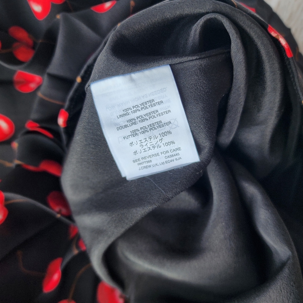 J. Crew Pleated Accordian Blackβ Cherry Print Skirt - Picture 9 of 9